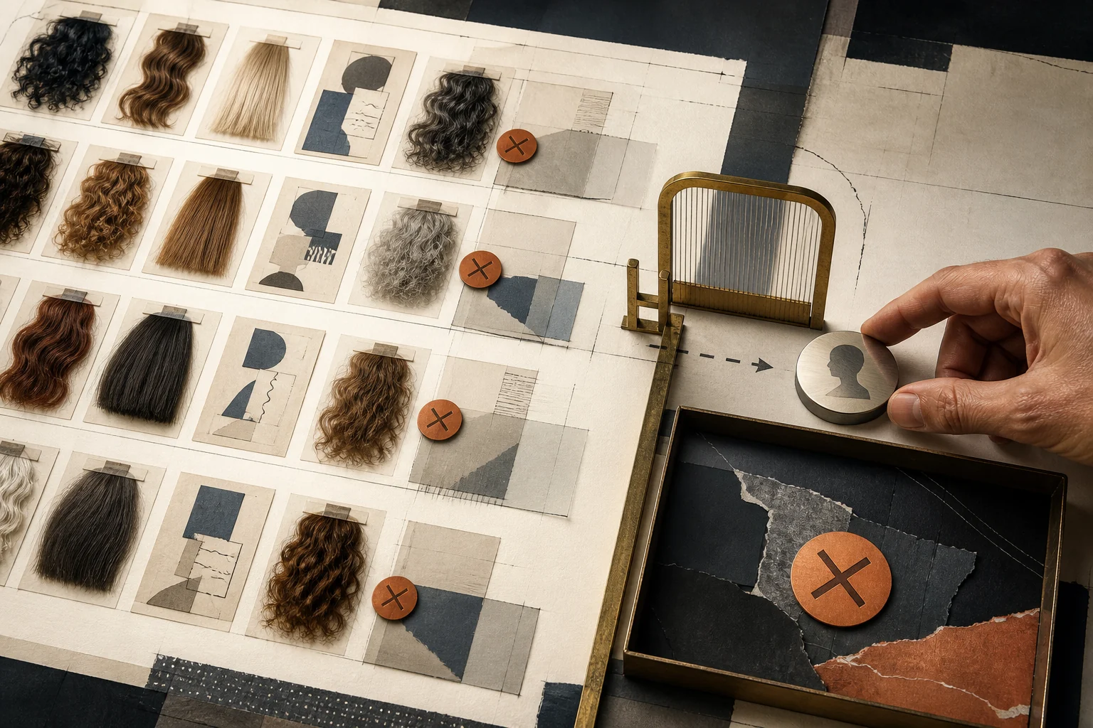 A model candidate is rejected after mismatches appear across a grid of Style Match evaluation cases.